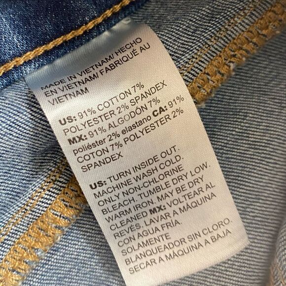 Chico’s Jegging Striped Jeans Pull On Elastic Waist Womens Size 6 - Picture 6 of 7